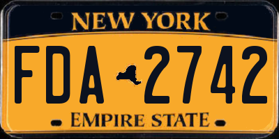 NY license plate FDA2742