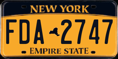 NY license plate FDA2747