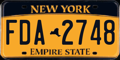 NY license plate FDA2748