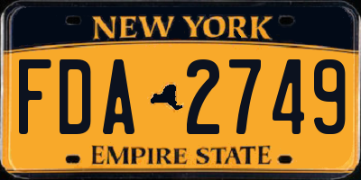 NY license plate FDA2749