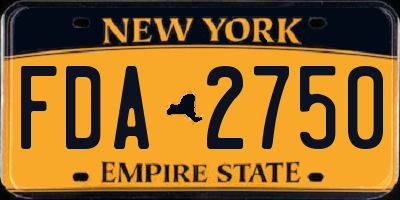 NY license plate FDA2750