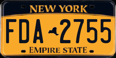 NY license plate FDA2755