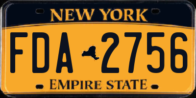 NY license plate FDA2756