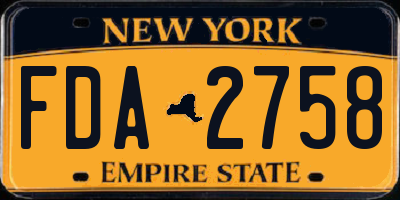 NY license plate FDA2758