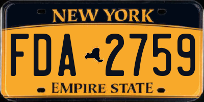 NY license plate FDA2759
