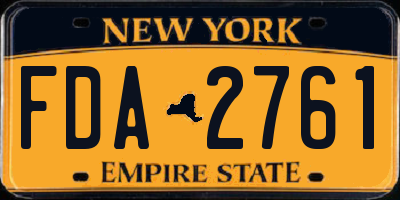 NY license plate FDA2761