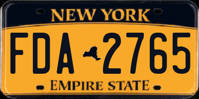 NY license plate FDA2765