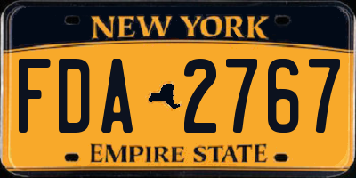 NY license plate FDA2767