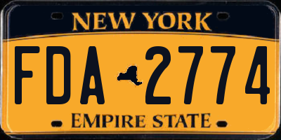 NY license plate FDA2774