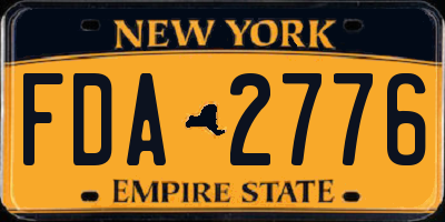 NY license plate FDA2776