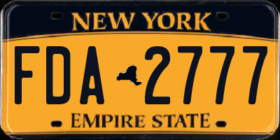 NY license plate FDA2777