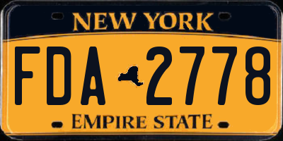 NY license plate FDA2778