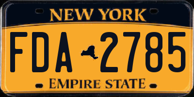 NY license plate FDA2785