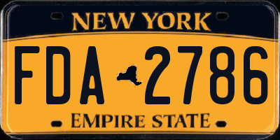 NY license plate FDA2786