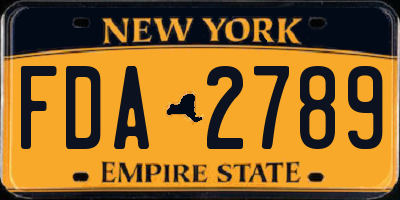 NY license plate FDA2789
