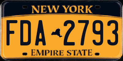 NY license plate FDA2793