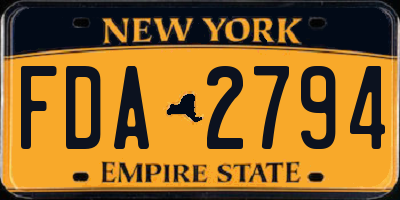 NY license plate FDA2794