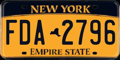 NY license plate FDA2796