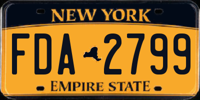 NY license plate FDA2799