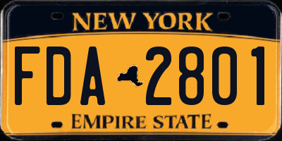 NY license plate FDA2801