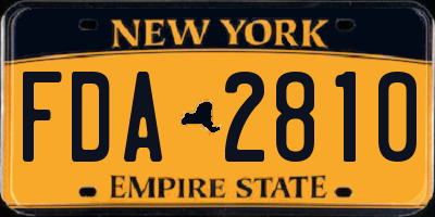 NY license plate FDA2810