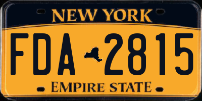 NY license plate FDA2815