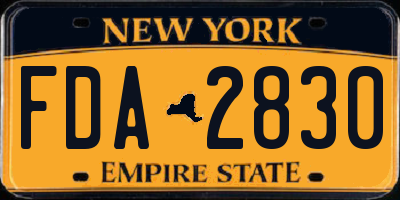 NY license plate FDA2830