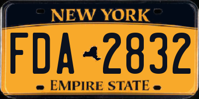 NY license plate FDA2832