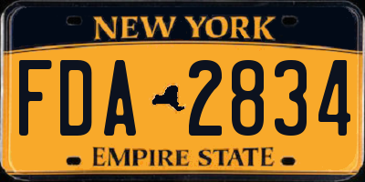 NY license plate FDA2834