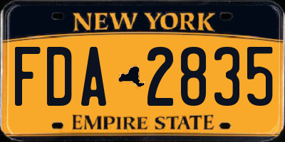 NY license plate FDA2835