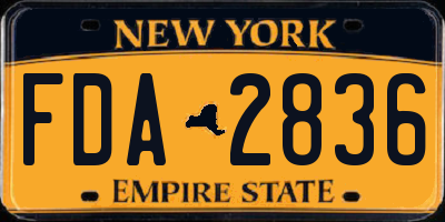 NY license plate FDA2836