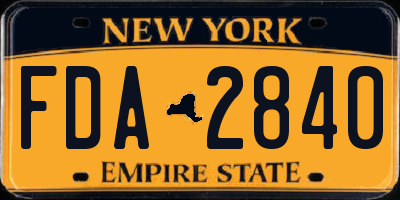 NY license plate FDA2840
