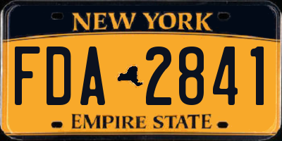 NY license plate FDA2841