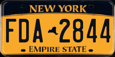 NY license plate FDA2844