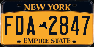 NY license plate FDA2847