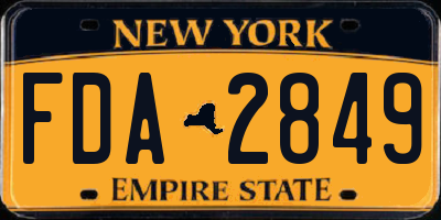 NY license plate FDA2849