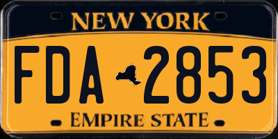 NY license plate FDA2853