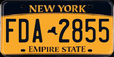 NY license plate FDA2855
