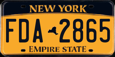 NY license plate FDA2865