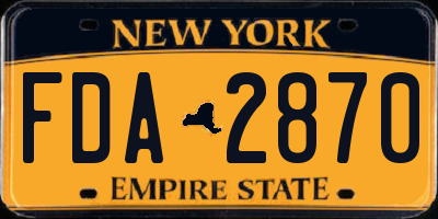 NY license plate FDA2870