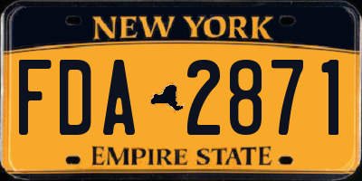 NY license plate FDA2871