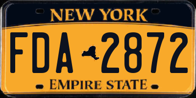 NY license plate FDA2872