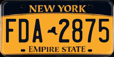 NY license plate FDA2875