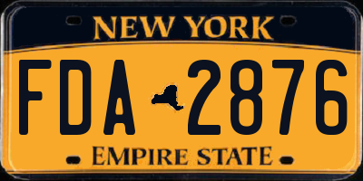 NY license plate FDA2876