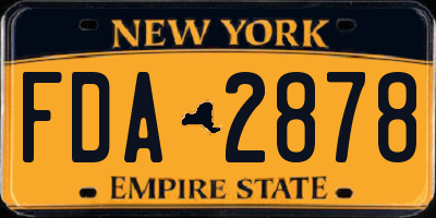 NY license plate FDA2878