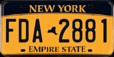 NY license plate FDA2881