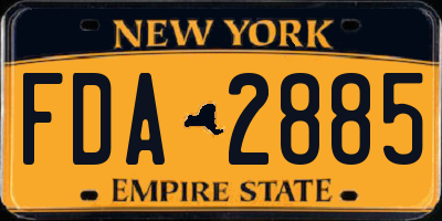 NY license plate FDA2885