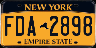 NY license plate FDA2898