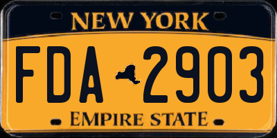 NY license plate FDA2903