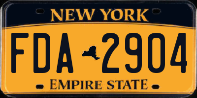 NY license plate FDA2904